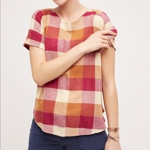 Anthropologie Plaid Top - Size M ✨